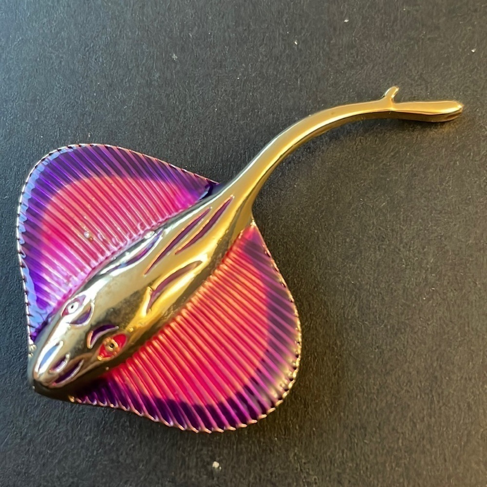 Macy's Stingray Brooch Pin Coastal Statement Jewelry